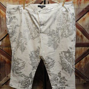 Funky Floral Wacky design Denim 24/7 capri~Big 26W~Funky metallic inspir…